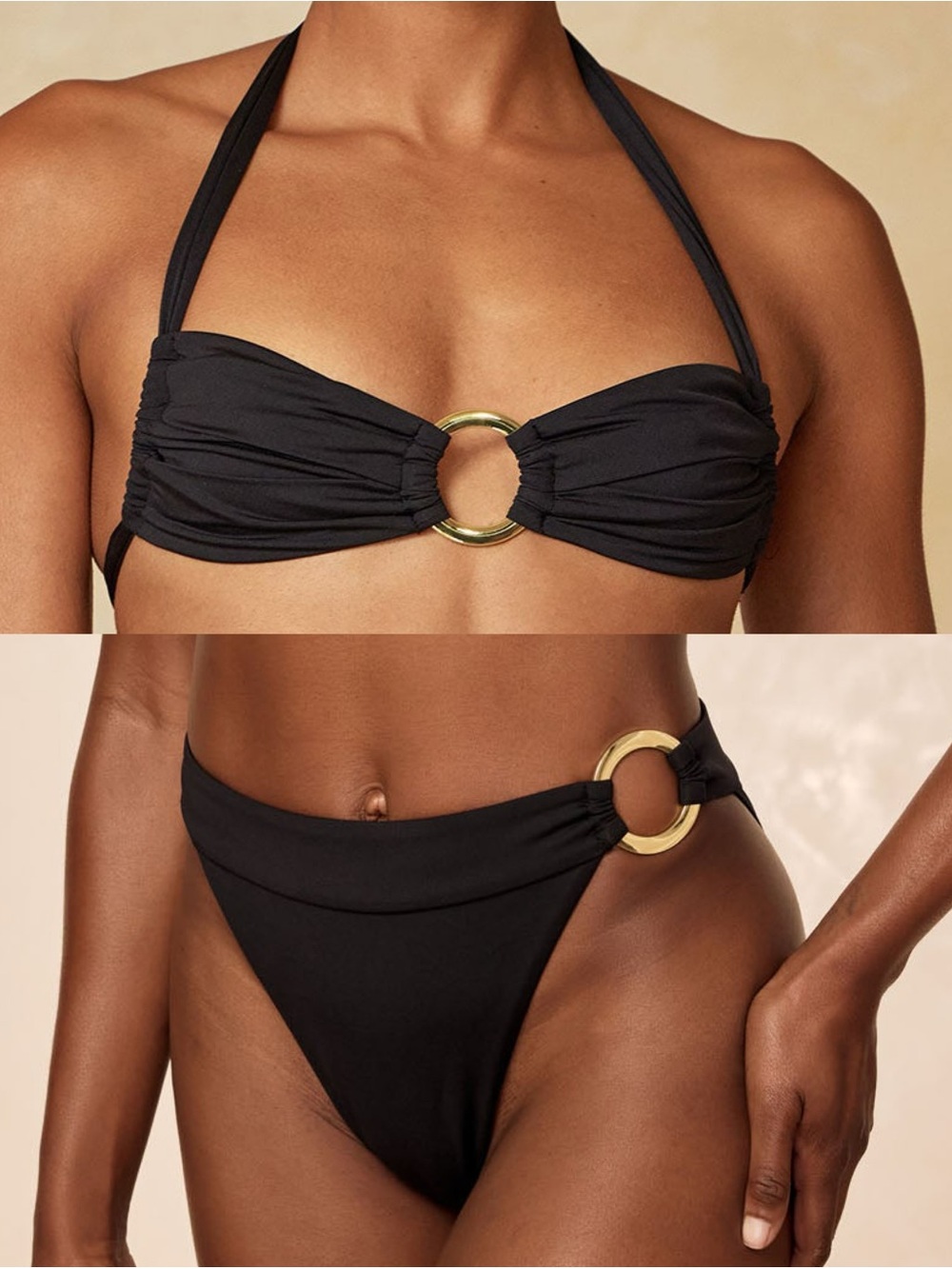 Monday Swimwear Brontë Top & Antigua Bottom Bikini Set Black Women’s